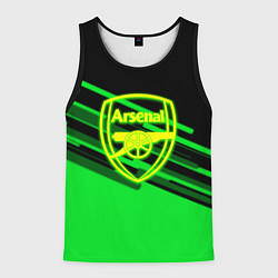 Майка-безрукавка мужская Arsenal geometry line green, цвет: 3D-черный