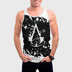Майка-безрукавка мужская Assassins Creed logo краски, цвет: 3D-белый — фото 2