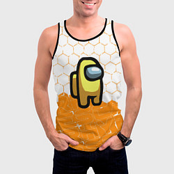 Майка-безрукавка мужская Амонг ас оранжевый, цвет: 3D-черный — фото 2
