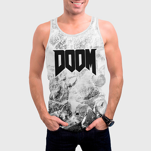 Мужская майка без рукавов Doom white graphite / 3D-Белый – фото 3