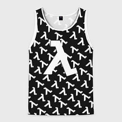 Майка-безрукавка мужская Half liife logo pattern, цвет: 3D-белый