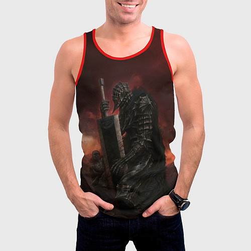 Мужская майка без рукавов Берсерк на поле брани / 3D-Красный – фото 3