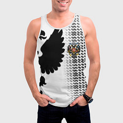 Майка-безрукавка мужская Россия имперский герб, цвет: 3D-белый — фото 2