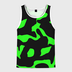 Майка-безрукавка мужская Зелёный камуфляж милитари, цвет: 3D-белый