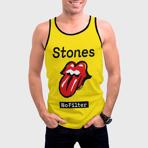 Мужская майка без рукавов Stones no filter / 3D-Черный – фото 3