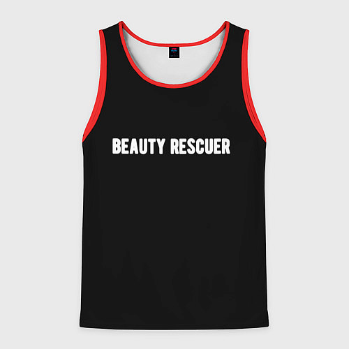 Мужская майка без рукавов Beauty rescuer спасатель красоты / 3D-Красный – фото 1