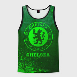 Майка-безрукавка мужская Chelsea - green gradient, цвет: 3D-черный