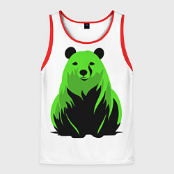 Майка-безрукавка мужская Зеленый медведь, цвет: 3D-красный