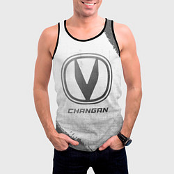 Майка-безрукавка мужская Changan - white gradient, цвет: 3D-черный — фото 2