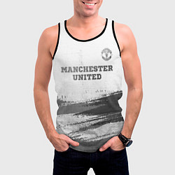 Майка-безрукавка мужская Manchester United - white gradient посередине, цвет: 3D-черный — фото 2