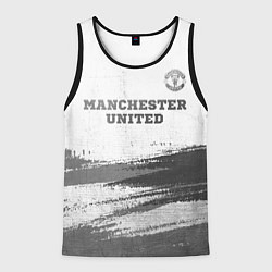 Майка-безрукавка мужская Manchester United - white gradient посередине, цвет: 3D-черный