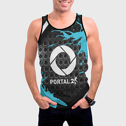 Майка-безрукавка мужская Portal game краски, цвет: 3D-черный — фото 2
