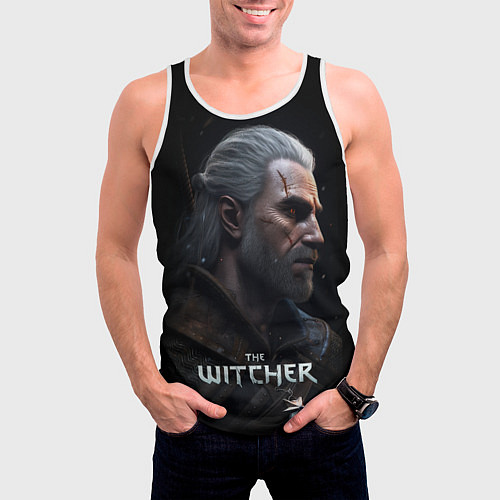 Мужская майка без рукавов The Witcher poster / 3D-Белый – фото 3