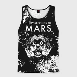 Майка-безрукавка мужская Thirty Seconds to Mars рок пес, цвет: 3D-черный