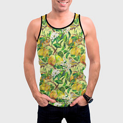 Майка-безрукавка мужская Птица на грушевом дереве, цвет: 3D-черный — фото 2