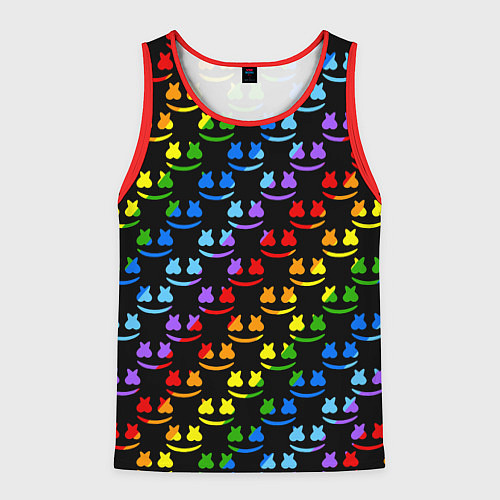 Мужская майка без рукавов Marshmello dj colors / 3D-Красный – фото 1