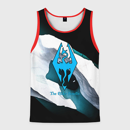 Мужская майка без рукавов The Elder Scrolls краски текстура / 3D-Красный – фото 1