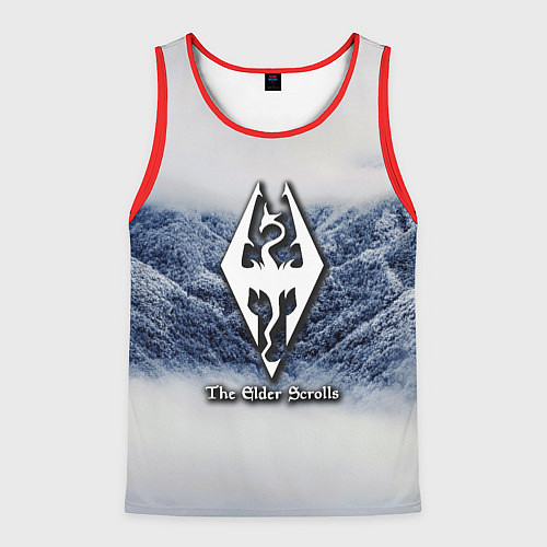 Мужская майка без рукавов Cкайрим зима / 3D-Красный – фото 1