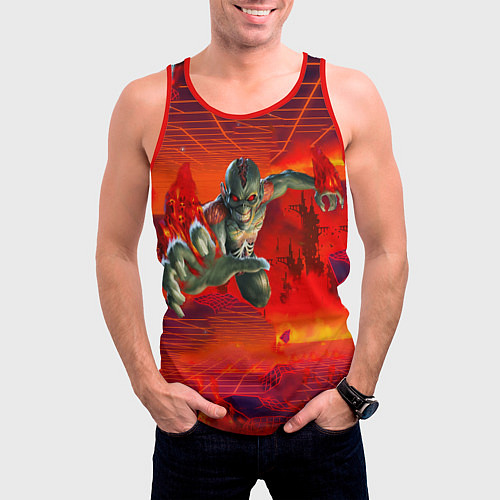 Мужская майка без рукавов Iron Maiden rock colored / 3D-Красный – фото 3