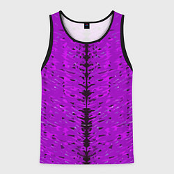 Майка-безрукавка мужская Чёрная вертикальная полоса на фиолетовом фоне, цвет: 3D-черный