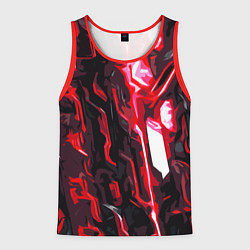 Майка-безрукавка мужская Красно-чёрная киберпанк абстракция, цвет: 3D-красный