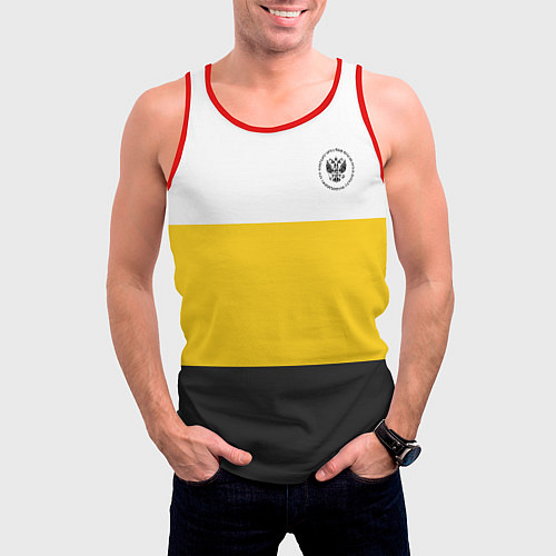 Мужская майка без рукавов Сокрушу пред ним врагов его герб черный / 3D-Красный – фото 3