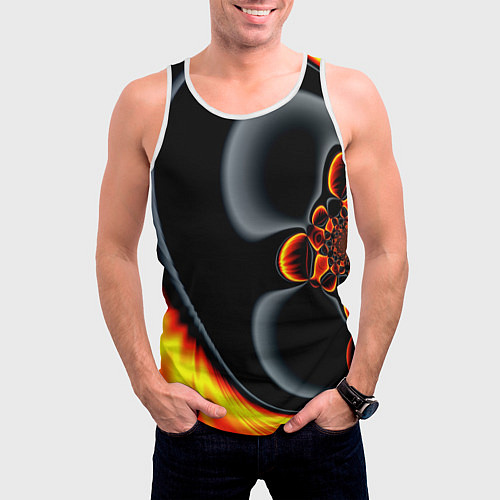 Мужская майка без рукавов Фрактальный узор абстракция / 3D-Белый – фото 3