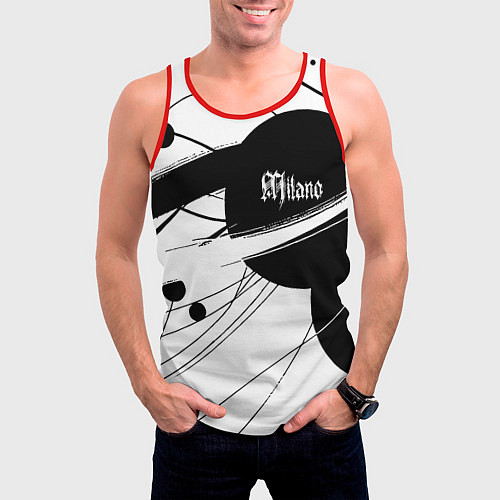 Мужская майка без рукавов Milano - fashion abstraction / 3D-Красный – фото 3