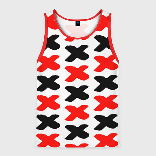 Мужская майка без рукавов Крестики / 3D-Красный – фото 1