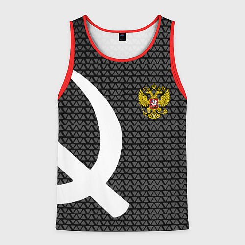 Мужская майка без рукавов Россия паттерн ссср / 3D-Красный – фото 1