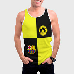 Майка-безрукавка мужская Barcelona x Borussia, цвет: 3D-белый — фото 2
