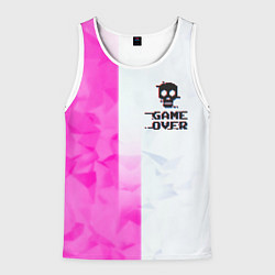 Майка-безрукавка мужская Game over pink abstraction, цвет: 3D-белый