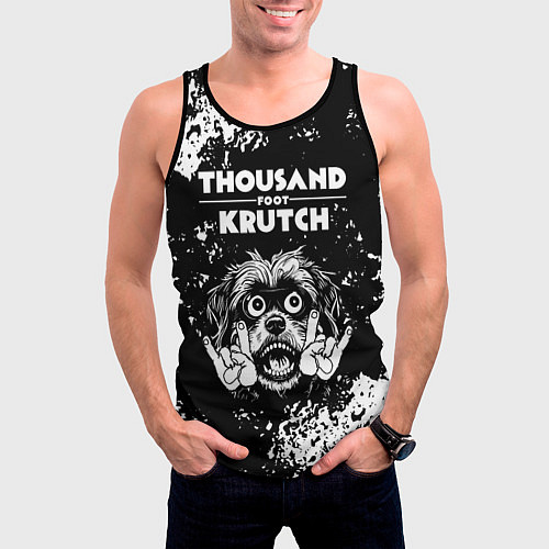 Мужская майка без рукавов Thousand Foot Krutch рок пес / 3D-Черный – фото 3