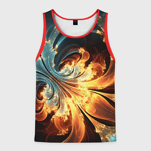Мужская майка без рукавов Абстрактный фрактал / 3D-Красный – фото 1
