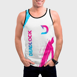 Майка-безрукавка мужская Deadlock neon gradient style вертикально, цвет: 3D-черный — фото 2