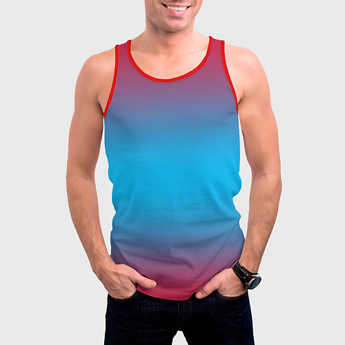 Мужская майка без рукавов Neon gradeinet / 3D-Красный – фото 3