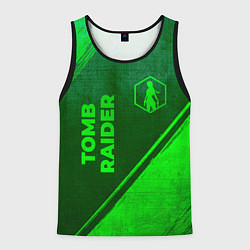 Мужская майка без рукавов Tomb Raider - green gradient вертикально