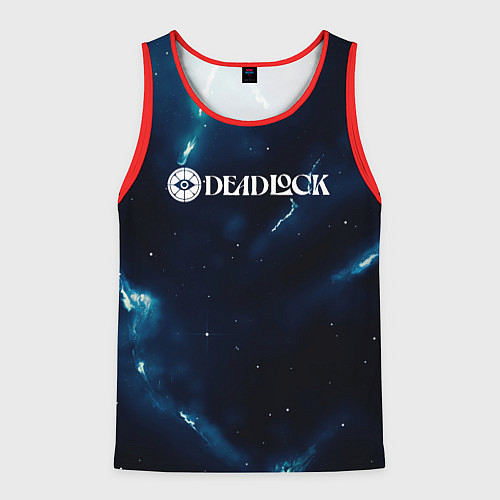 Мужская майка без рукавов Deadlock logo синие молнии / 3D-Красный – фото 1