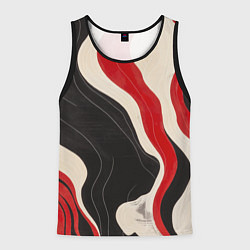 Майка-безрукавка мужская Абстрактные волнистые полосы, цвет: 3D-черный