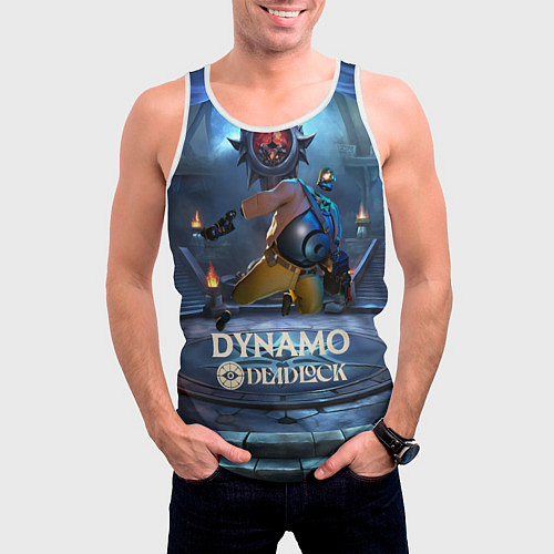 Мужская майка без рукавов Deadlock Dynamo / 3D-Белый – фото 3