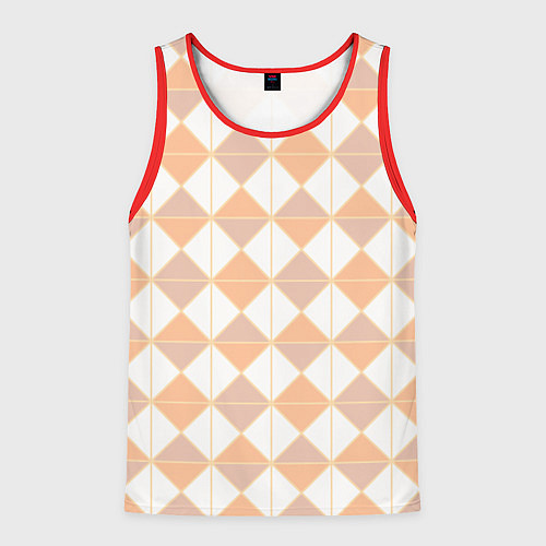 Мужская майка без рукавов Персиковые ромбы / 3D-Красный – фото 1