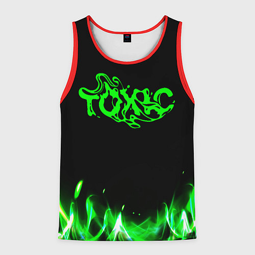 Мужская майка без рукавов Toxic text / 3D-Красный – фото 1