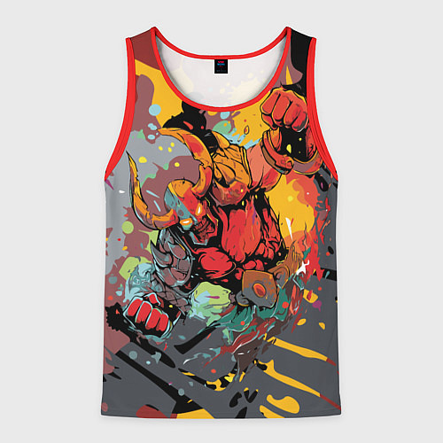Мужская майка без рукавов Красный викинг / 3D-Красный – фото 1