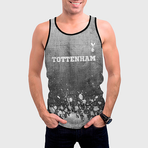 Мужская майка без рукавов Tottenham - grey gradient посередине / 3D-Черный – фото 3