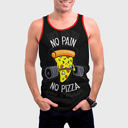 Майка-безрукавка мужская No pain - no pizza, цвет: 3D-красный — фото 2