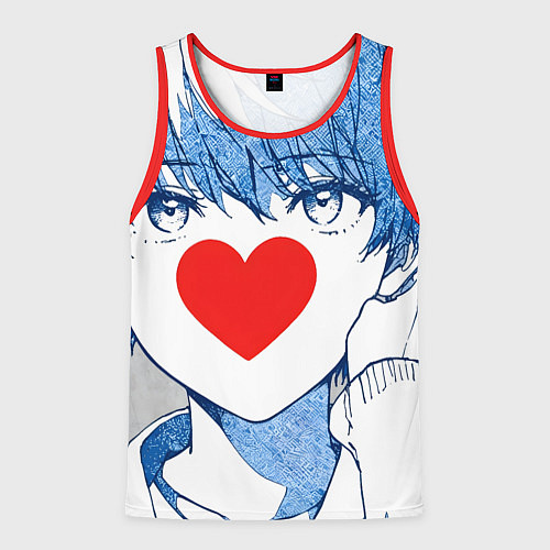 Мужская майка без рукавов Манга a boy love / 3D-Красный – фото 1