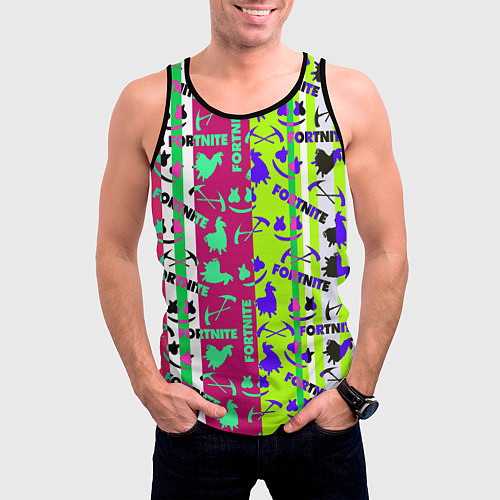 Мужская майка без рукавов Fortnite epic pattern / 3D-Черный – фото 3