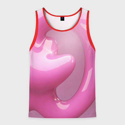 Мужская майка без рукавов Розовые краски абстракция / 3D-Красный – фото 1