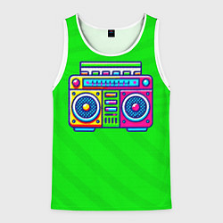 Майка-безрукавка мужская Ритмы бумбокса, цвет: 3D-белый