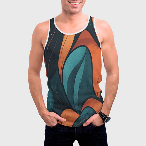 Мужская майка без рукавов Темные и теплые контрасты / 3D-Белый – фото 3